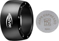 IKAPE Magnetic Dosing Funnel Set, 51MM Espresso Dosing Ring & Puck Screen Kit Compatible with Delonghi 51MM Bottomless Portafilter - with 8 Small Magnet (Black)