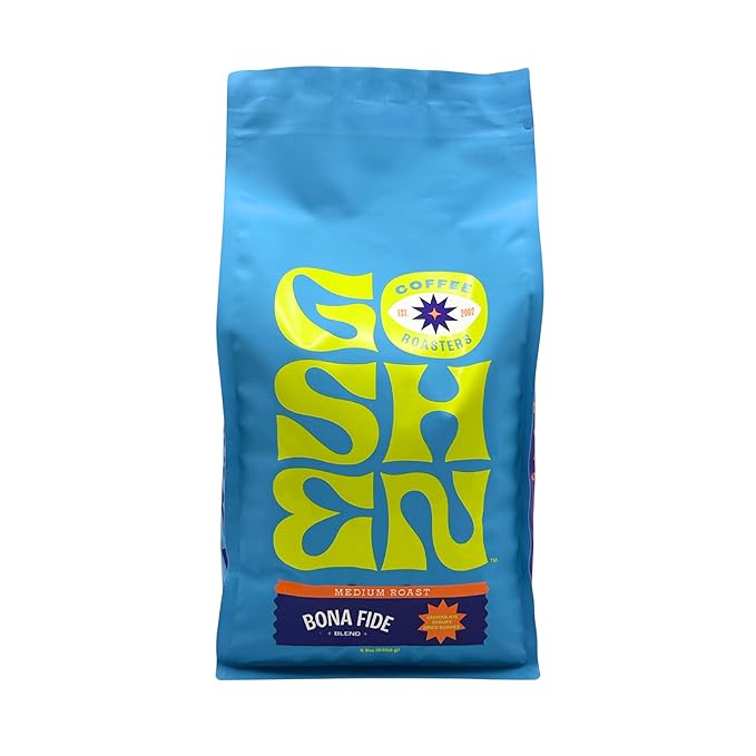 Goshen Coffee Roasters Whole Bean Bona Fide Blend | Medium Roast, Brewed or Espresso | Award-Winning, Natural and Washed | Chocolate, Syrupy, Dried Berry Flavors | 5 lb Bag