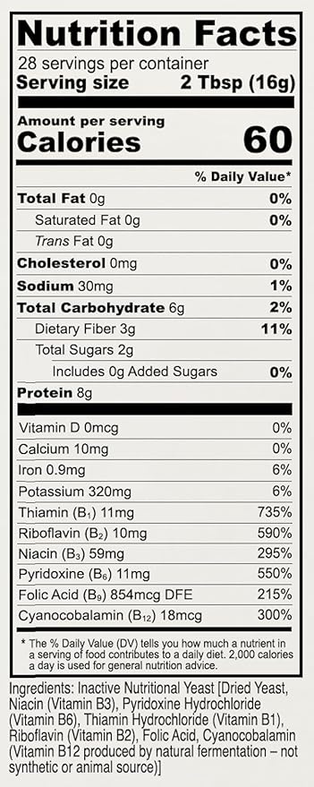 Anthony's Premium Nutritional Yeast Flakes, 1 lb, Fortified, Gluten Free, Non GMO, Vegan