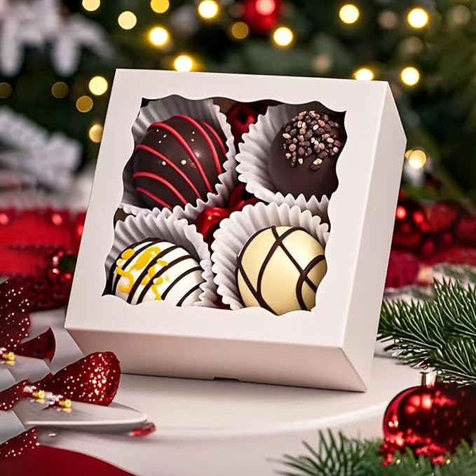 40 Pack White Bakery Boxes 4x4x2 Inches Cookies Boxes Mini Bundt Cake Boxes Pie Boxes Cinnamon Roll Treat Boxes Chocolate Truffle Boxes Party Wedding Favor