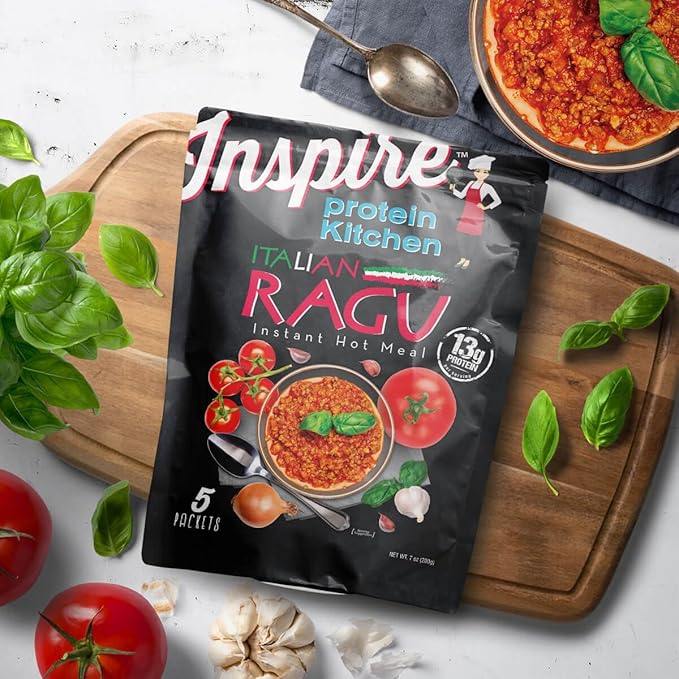 Inspire Italian Ragu - 13g Instant Hot Protein Meal by Bariatric Eating (5 Packets)