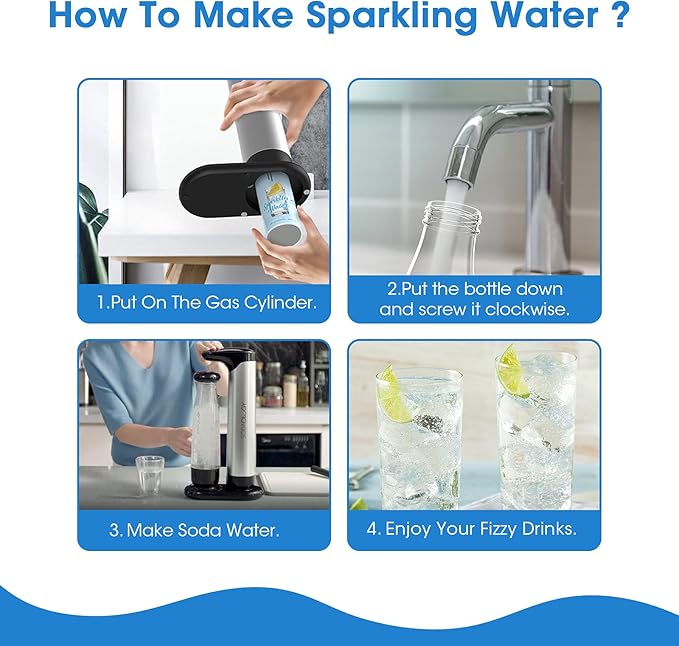 SODAOO LOGY 60L Co2 Carbonator Compatible with Sodastream Appliances [NOT for Art & Terra],14.5oz, Set of 3