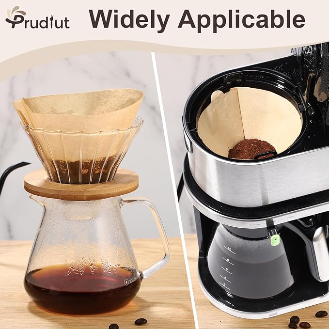 #4 Cone Coffee Filters 8-12 Cups, Disposable Natural Coffee Filters 4 Cone Paper Unbleached 4 Filters Paper Compatible with Ninja, Drip and Pour Over Coffee Maker, 120 Count