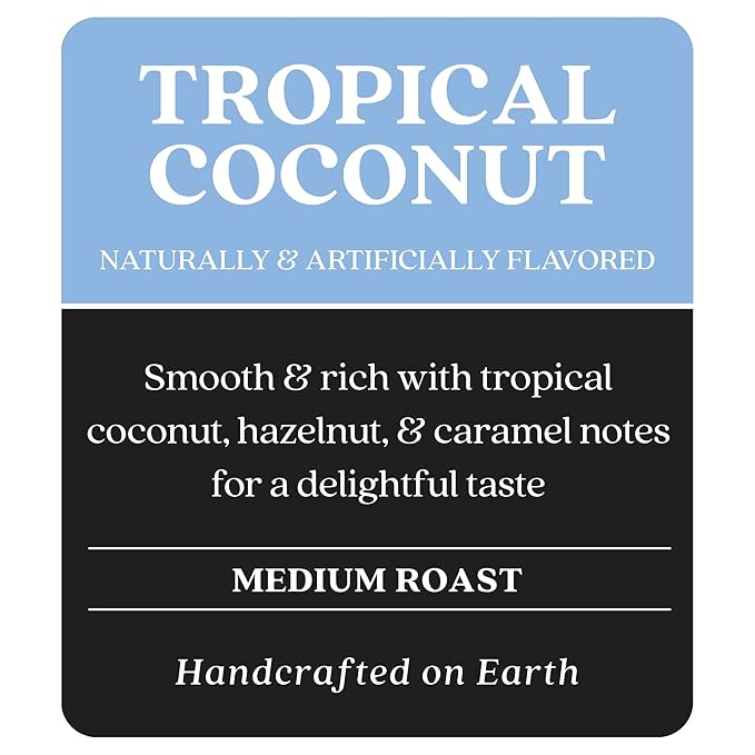 Copper Moon Single Serve Coffee Pods for Keurig K-Cup Brewers, Medium Roast, Tropical Coconut Blend, 12 Count(Pack of 3)