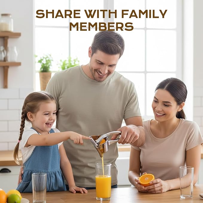 Aluminum Alloy Fresh Manual Lemon Juicer, 2025 New Upgraded Compact Citrus Press, Durable Lime Juicer for Extractor Fresh Lime Juice, Manual Juice Extractor for Home Kitchen Tool (Silver)