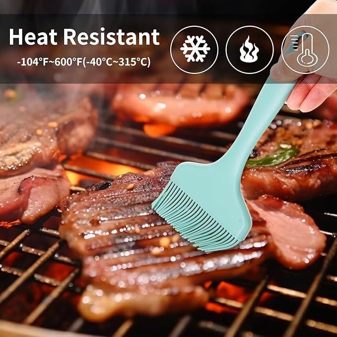 4PCS Silicone Pastry Brush, 8.2 in Heat Resistant Baking Silicon Brush, Food Brushes for Cooking, Perfect for Baking, Pastries, Grilling, Spreading Oil, BBQ Sauce, BPA Free, Dishwasher Safe
