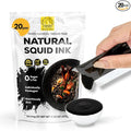(5g x 20 Pack) Black Hut Squid Ink, Food Coloring Tinta Calamari for Rice Noodles Pasta Spaghetti Risotto, Cuttlefish Ink for Baking mix, Halal Certificate, Contains Molluscs, 3.53 oz / 100 g