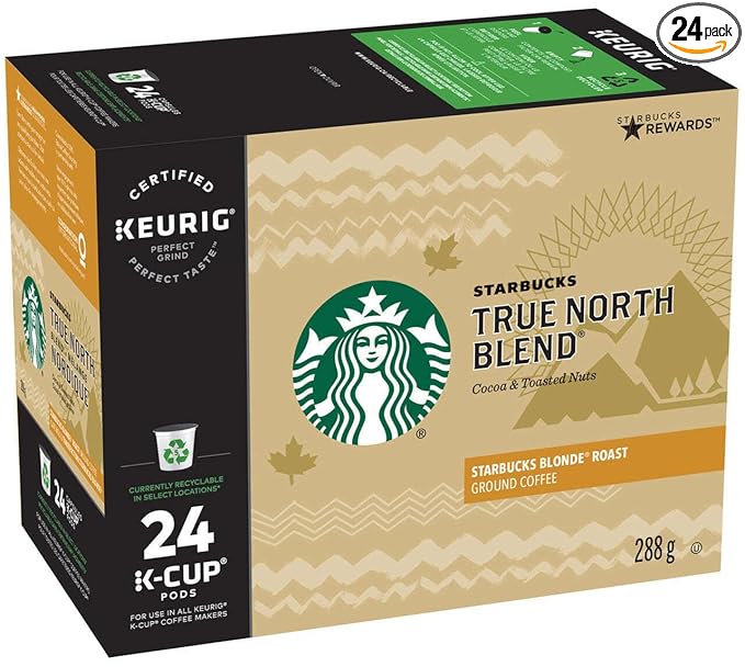Starbucks True North Coffee, K-Cup Portion Pack for Keurig Brewers (24 Pack)