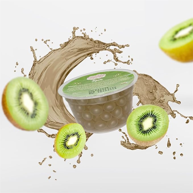 Popping Boba 3-Party flavors kit Dragon Fruit, Peach, Kiwi | Bursting Boba, Popping Pearls | 1 pack 390 Grams Panda Products (Dragon | Peach | Kiwi)