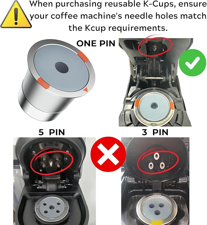 Reusable k Cup Coffee pod Filters,Universal stainless steel Refillable k Cups Filter Use for Keurig 2.0 and 1.0 Coffee Makers-machine(1pack)…