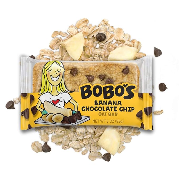 Bobo's Banana Chocolate Chip Oat Bars, Gluten Free, Non-GMO, Whole Grain Oats, Pack of 12 | Snack Bars | On-the-Go | Made with Simple Ingredients
