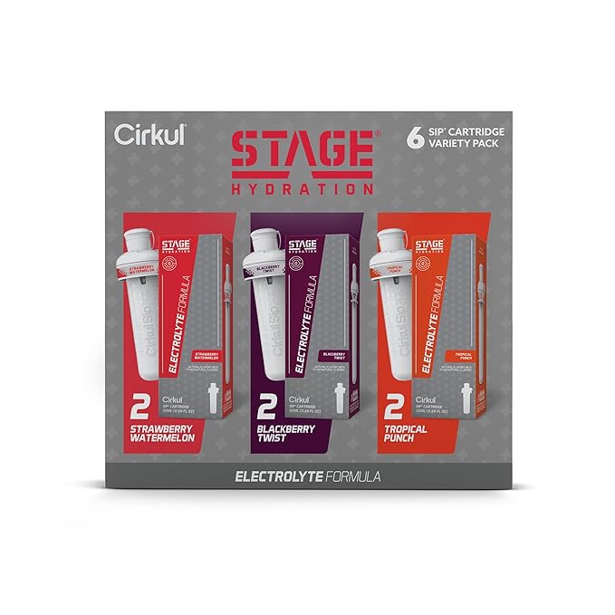Cirkul Stage Electrolytes and Stevia Flavor Water Variety Pack, Makes 36 Drinks, No Sugar, Zero Calorie Drink Mix, (2 Strawberry Watermelon, 2 Tropical Punch, 2 Blackberry Twist)