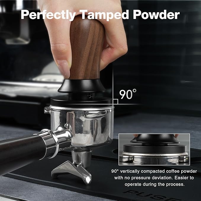 PUSEE 58.5mm Espresso Coffee Tamper - Premium Barista Coffee Tamper, Constant 30lb Calibrated Double Spring Stainless Steel Ground Espresso Tamper,Fits for All 58mm Portafilters,Espresso Accessories