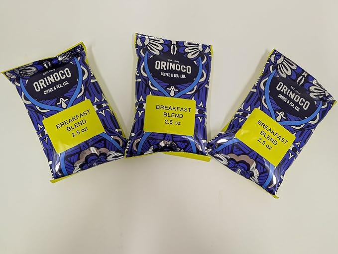 Orinoco Coffee Packets, Pre Ground Coffee Packs, Breakfast Blend Medium Roast, Bulk Bags for Drip Coffee Makers (2.5 oz Bags, Pack of 64)