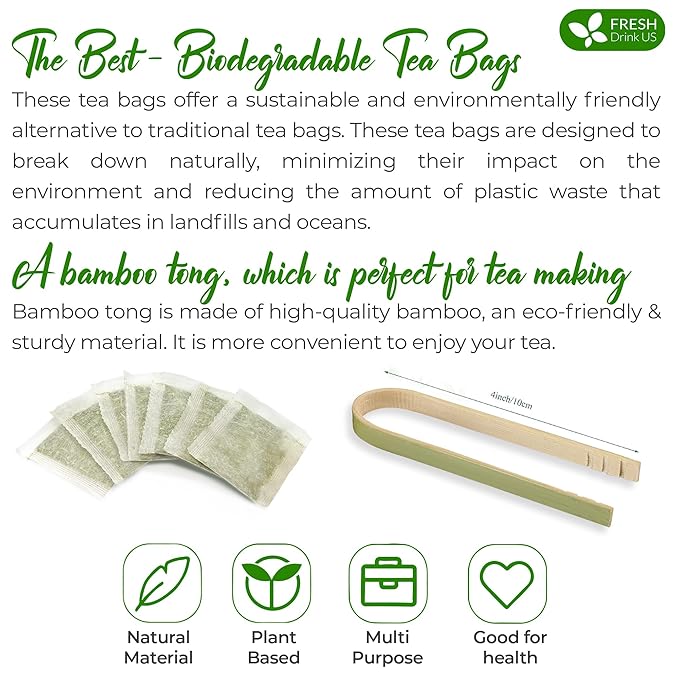 FreshDrinkUS, Premium 75 Rosemary Leaf Tea Bags, 100% Natural and Pure Rosemary Dried Leaves, Pure Herbal Tea, No Additives, No Caffeine, No Gluten, Vegan.