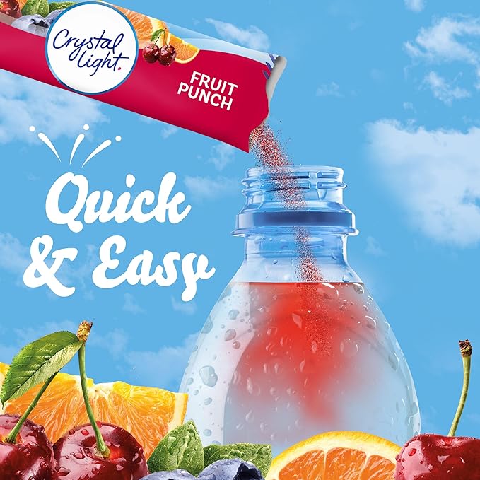 Crystal Light Fruit Punch Artificially Flavored Powdered Drink Mix, 10 ct. On-the-Go-Packets