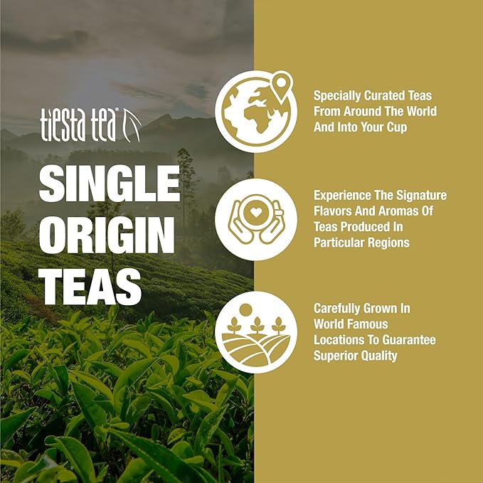 Tiesta Tea - First Flush Darjeeling Black Tea, Loose Leaf, Single Origin Premium Black Tea from India, Pure High-Caffeinated Blend, Makes Hot or Iced & Up to 50 Cups, 4oz Refillable Tin