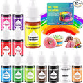 12 Color Gel Food Coloring Liquid Set-KATSPRO Food Grade Tasteless Vibrant Kids Food Coloring Dye for Baking Icing Cake Decorating Cookie Fondant, Frosting, Cookies, Christmas Baking, Easter Egg and DIY Supplies Kit - 0.25 Fl.oz(6ml)/Bottles