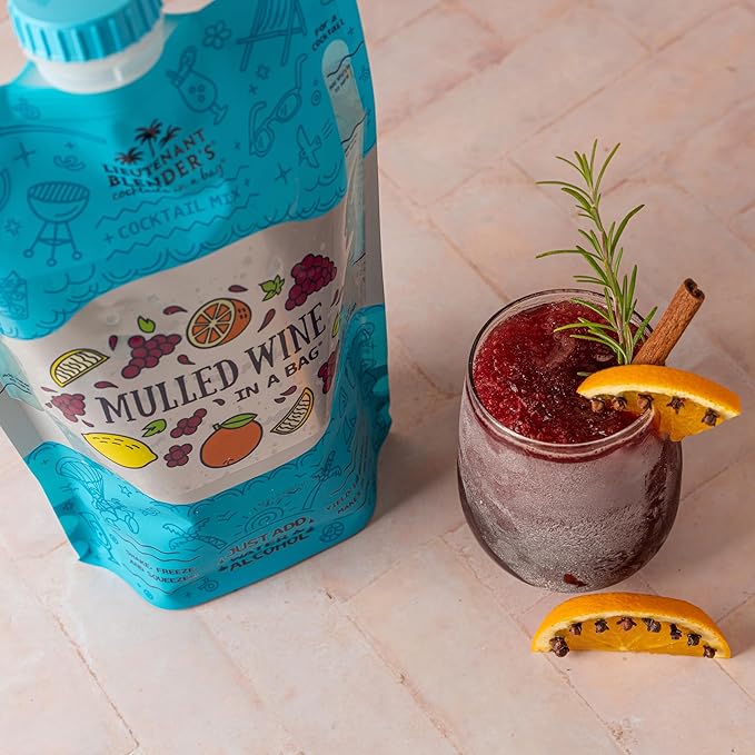 Lt. Blender's Mulled Wine in a Bag - Drink Mix for Festive Holidays, Mulled Wine Spiced Cocktail Mix, Easy to Make, 16 Servings in a Resealable Bag (Pack of 3)