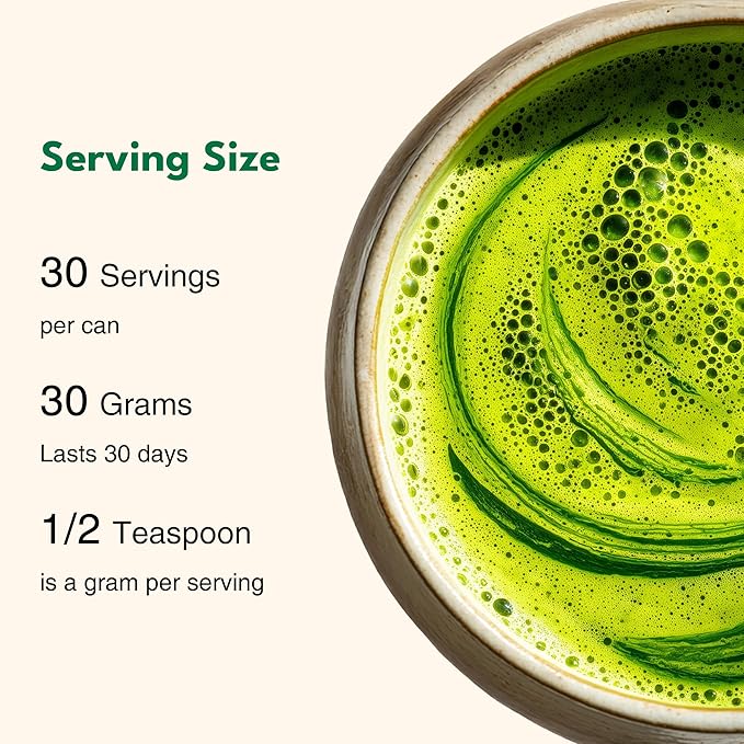 Organic Matcha Latte, Ceremonial Grade Matcha Powder, Silky Smooth Green Tea Matcha Latte Mix, Japanese JAS USDA Organic, Low Caffeine Vegan Gluten-Free No Additives and Great for Tea Latte & Smoothies with Lightly Sweetened Barista Crafted (1.06oz, 30...