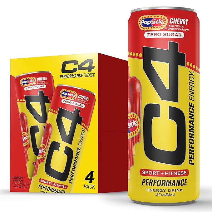 C4 Performance Energy Carbonated 12oz 4pk Cherry Popsicle