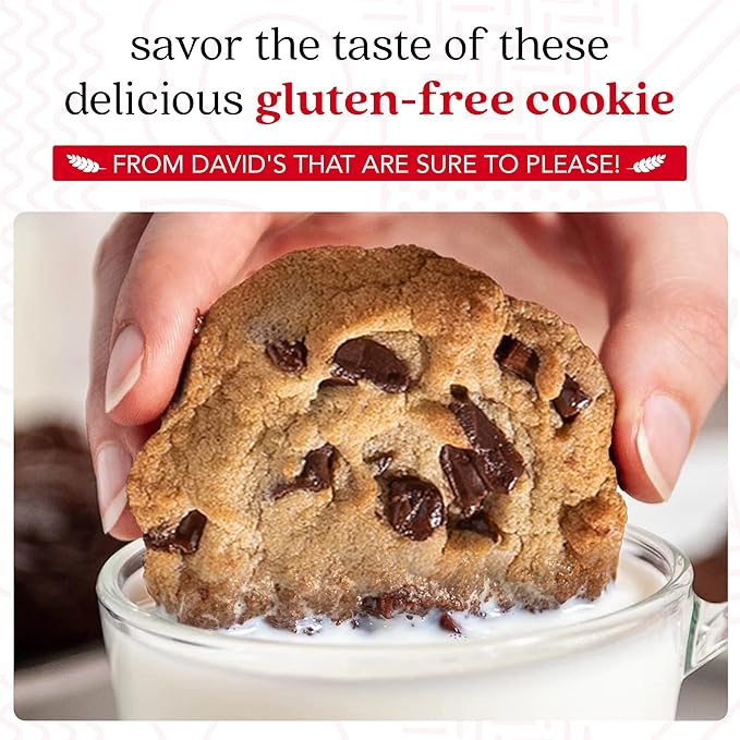 David's Cookies Gluten-Free Chocolate Chip Cookies 9-pack - Gourmet Cookies with No Added Preservatives - Fresh Bakery Dessert - Toddler and Kids Snacks for School