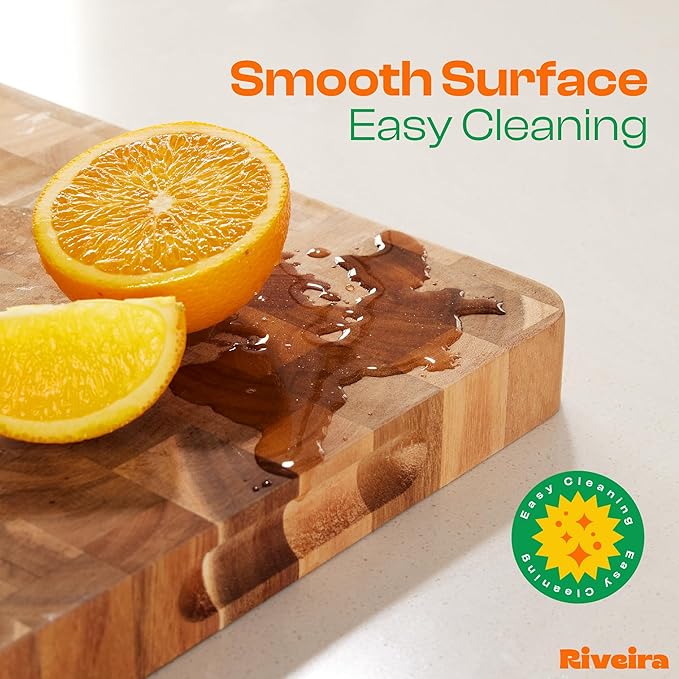 Riveira Acacia Wood Cutting Board – Gourmet Acacia Grandeur: 36 x 24 Wooden Cutting Board – Natural Wooden Cutting Boards For Kitchen Decorative – Innovative Juice Grooves Acacia Wooden Chopping Board