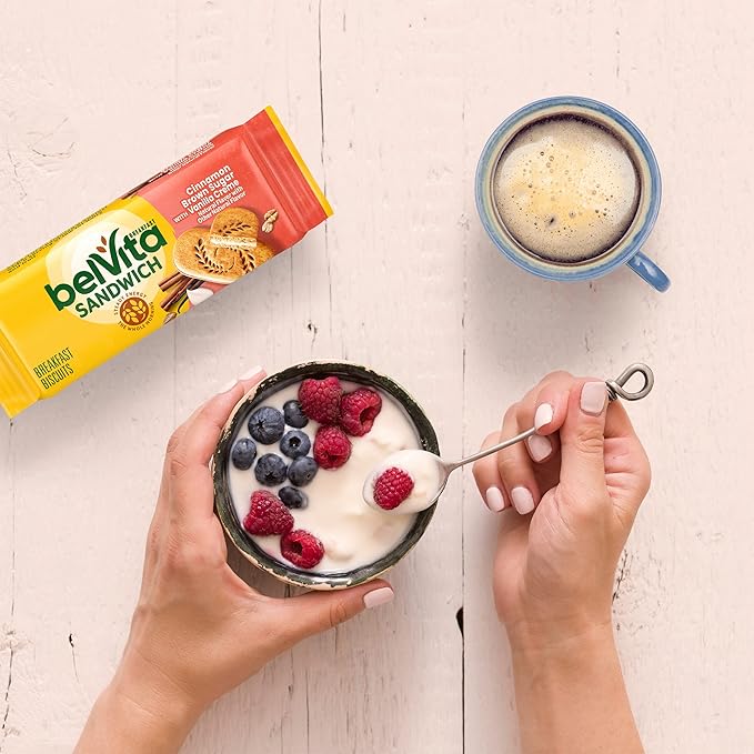 belVita Breakfast Biscuit Sandwiches, Cinnamon Brown Sugar & Vanilla Creme Flavor, 5 Packs (2 Biscuit Sandwiches Per Pack),5 Count(Pack of 1)
