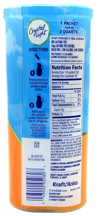 Crystal Light Peach Iced Tea Canisters (VALUE PACK OF 12)