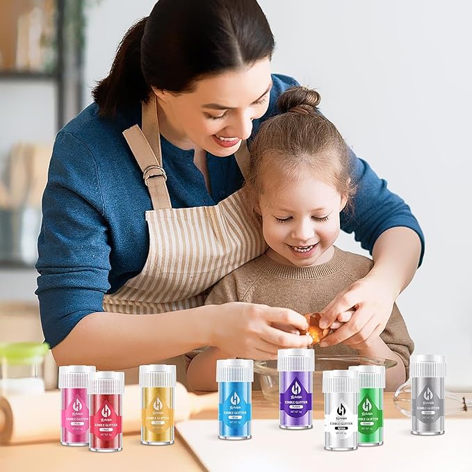 Pink Edible Glitter for Cocktails Luster Dust Edible Pink Drink Glitter Food Grade Shimmer Powder for Cakes Beverage Chocolate, 6g