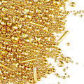 Gold Pearl Heart Sprinkles, Pearls Sprinkles For Cake Decorating, 150g/5.29oz Mix Size Sugar, Donuts, Cakes, Ice Cream, Mother's Day, Valentine's Day, Wedding Party, Christmas Supplies