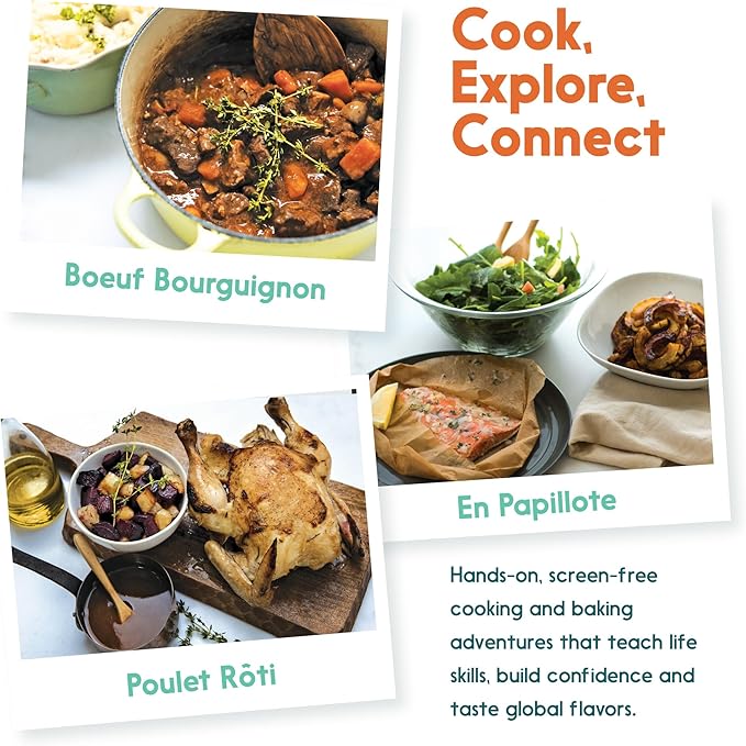 eat2explore Cooking Kits for Kids – Interactive & Educational Kids Cooking Sets Real for Ages 5 and Up,3 Recipe Cards & Global Ingredients – Fun Gift for Young Chefs (France Edition)