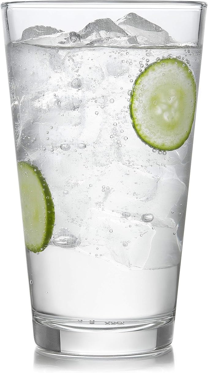Libbey Preston Tumbler and Rocks Glasses Set, All Purpose Everyday Drinking Glasses Set of 16, Dishwasher Safe Kitchen Glassware Set
