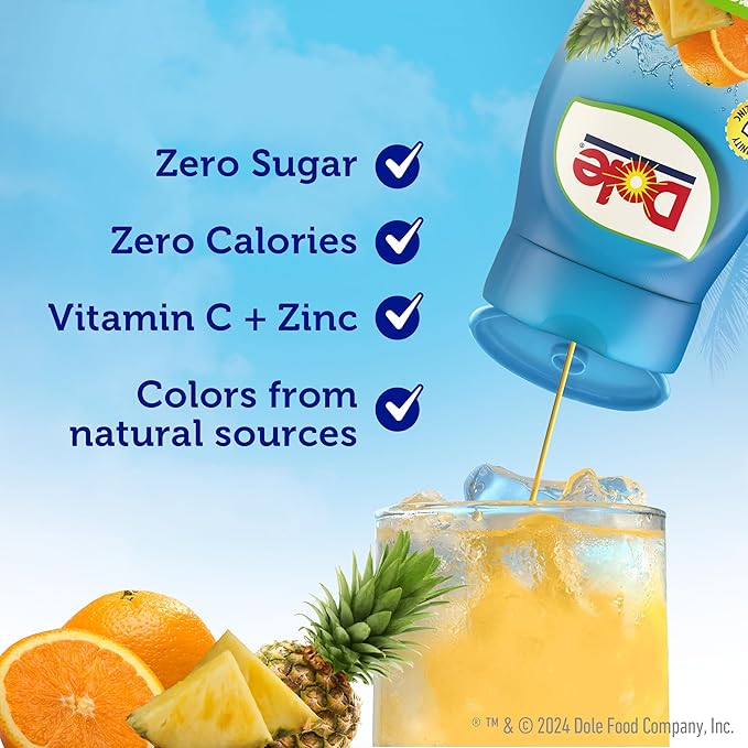 Dole Tropical Splash Liquid Water Enhancer - Sugar Free & Delicious, Makes 160 Flavored Water Beverages - Pack of 4