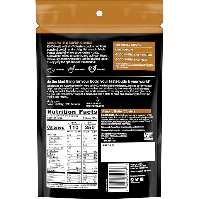 KIND Almond Butter Clusters, 11 Oz (Pack of 4)
