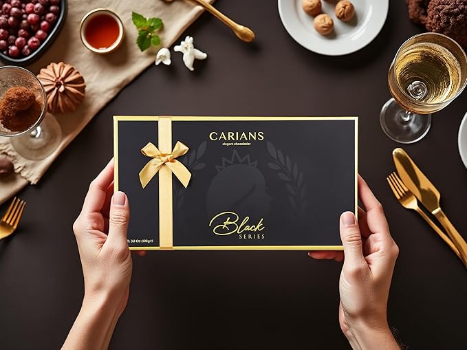 CARIANS Assorted Gourmet Chocolate Truffles Box, Luxury Candy Gift Basket with Dark, Milk & Hazelnut Truffles, Great For Gift Giving, Anniversary, Thanksgiving, Christmas