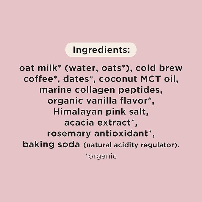 Pop & Bottle, Oat Milk Lattes - Cold Brew, Maca, Antioxidants, Ashwagandha, MCT Oil, Collagen, Organic, Diary Free, Gluten Free, Lightly Sweetened with Dates - Variety, 8 Fl Oz (12 Pack)
