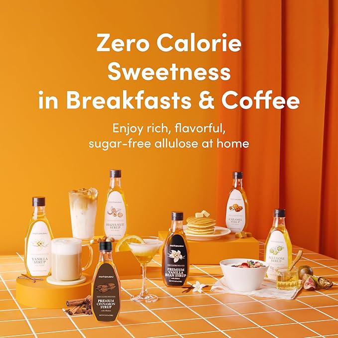 MONKSHUSHU Hazelnut Allulose Syrup 18.7 Fl Oz for coffee, drinks - Keto Diet, Vegan friendly, Diabetes-Safe - Zero Calorie, Liquid type Sugar Substitute - Monk Fruit - Gluten Free, 0g Net Carbs
