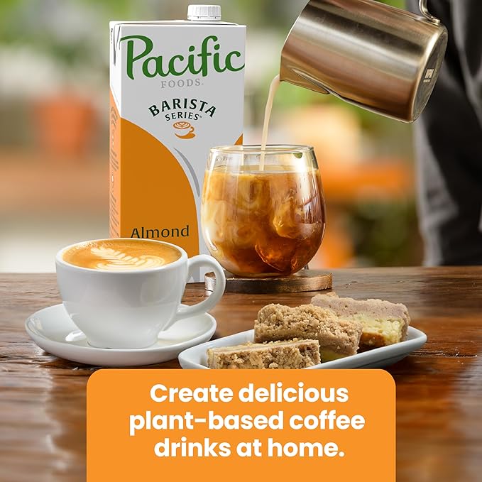 Pacific Foods Barista Series Original Almond Milk, Plant Based Milk, 32 oz Carton (Pack of 4)