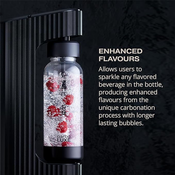 Twenty39 qarbo LUXE Premium Metal Sparkling Water Maker Machine - Soda Beverage Carbonator for Home, Seltzer Water Carbonation Fizz Maker (includes two CO2 cylinders)