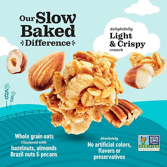 Jordans Slow Baked Granola | Four Nut Granola with Almonds, Brazil Nuts and Pecans | non-GMO, No Artificial Flavors, Colors, or Preservatives | Better for You Snacks for Adults & Kids | 11.4 oz (Pack of 3)