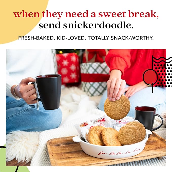 David's Cookies Gluten-Free Snickerdoodle Cookies 9-pack - Gourmet Cookies with No Added Preservatives - Fresh Bakery Dessert - Toddler and Kids Snacks for School