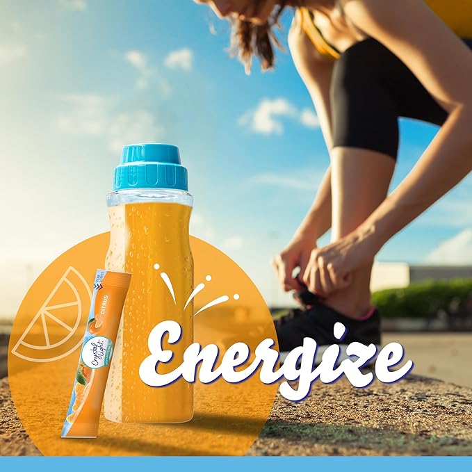 Crystal Light Citrus Naturally Flavored Powdered Drink Mix with Caffeine, 10 ct On-the-Go-Packets