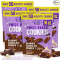 Cooper Street Twice-Baked Brownie Chocolate Biscotti Cookies (16oz each, Pack of 4) - 50 Two-Bite Mini Italian Style Snacks - Dairy-Free, Peanut Free, Kosher, Low-Calorie, Perfect with Coffee or Tea