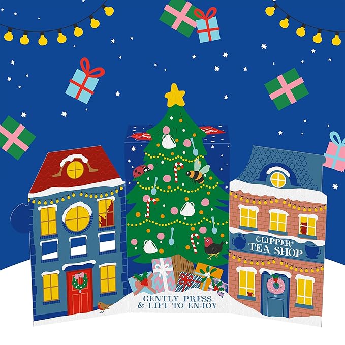 Clipper Tea: Tea Advent Calendar for 2024 Christmas Holiday – Sampler Set Gift w/ 12 Organic Flavors, Mix of Lemon, Ginger, Sleep, Herbal, Green & Black Tea Blends – 1 Variety Pack, 24 Individual Bags