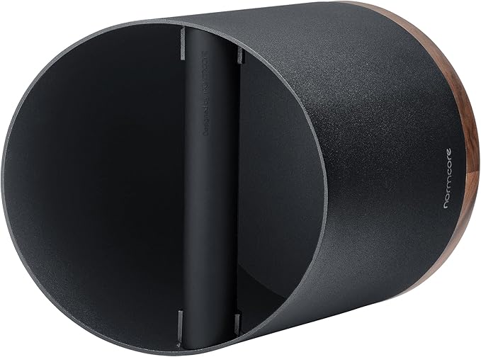 Normcore Espresso Knock Box - 1.8L Capacity, Holds 40–45 Pucks - Heavy-Duty Stainless Steel Coffee Grounds Bin with Removable Knock Bar and Walnut Non-Slip Base, Black