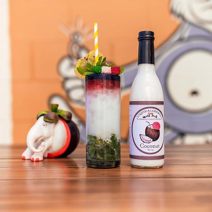 Liquid Alchemist Coconut Syrup for Drinks - Real Ingredients Make our Cream of Coconut Syrup a Perfect Pina Colada Drink Mix - Non-GMO & Vegan (25 oz)