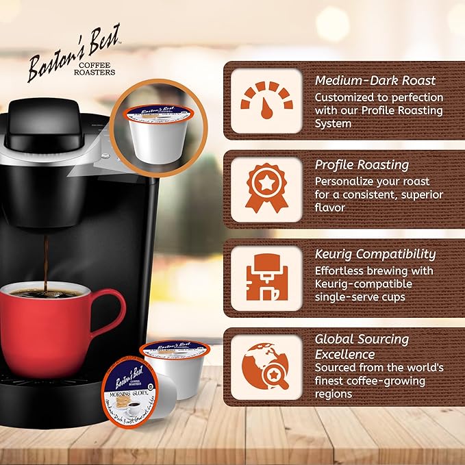 Boston’s Best – Morning Glory Blend – Medium Dark Roast – Single Serve Coffee Pods, Compatible with Keurig Brewers – 42 Pods