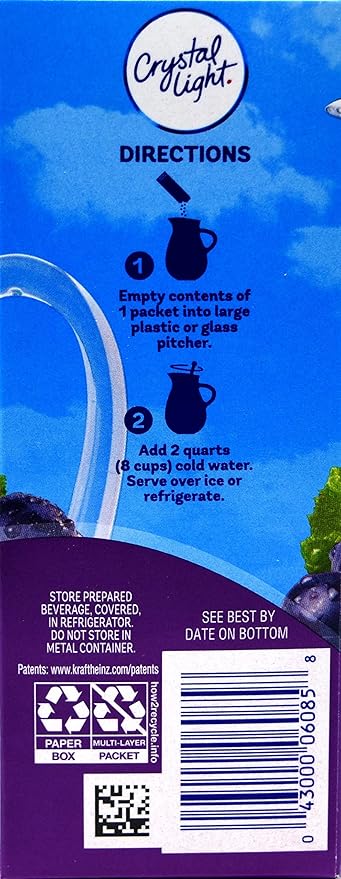 Crystal Light Concord Grape, 12-Quart 2.01-Ounce Canister (Pack Of 4)