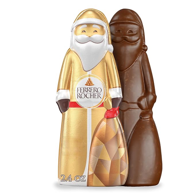 Ferrero Rocher, Milk Chocolate Hazelnut Hollow Santa, Holiday Chocolate Gift, 2.4 oz